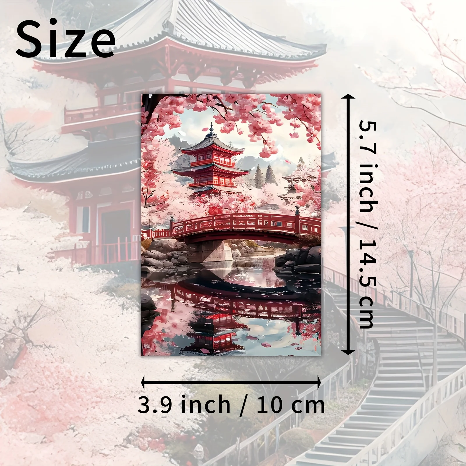 20pcs Japanese Cherry Blossom Architecture Postcard Set - Suitable for Scrapbook and Handicraft Collection Decoration
