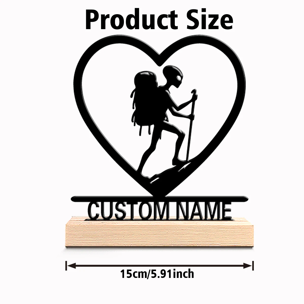 1pc New Design Personalized Custom alien Wooden Base Wall Decor for Kitchen Dining Room Modern Rustic Home Style Gift decoration view 2