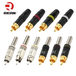 1 Stück REAN RCA Audio AV Video Stecker vergoldet großer Schwanzdurchmesser NYS366-BG Fieber HIFI DVD