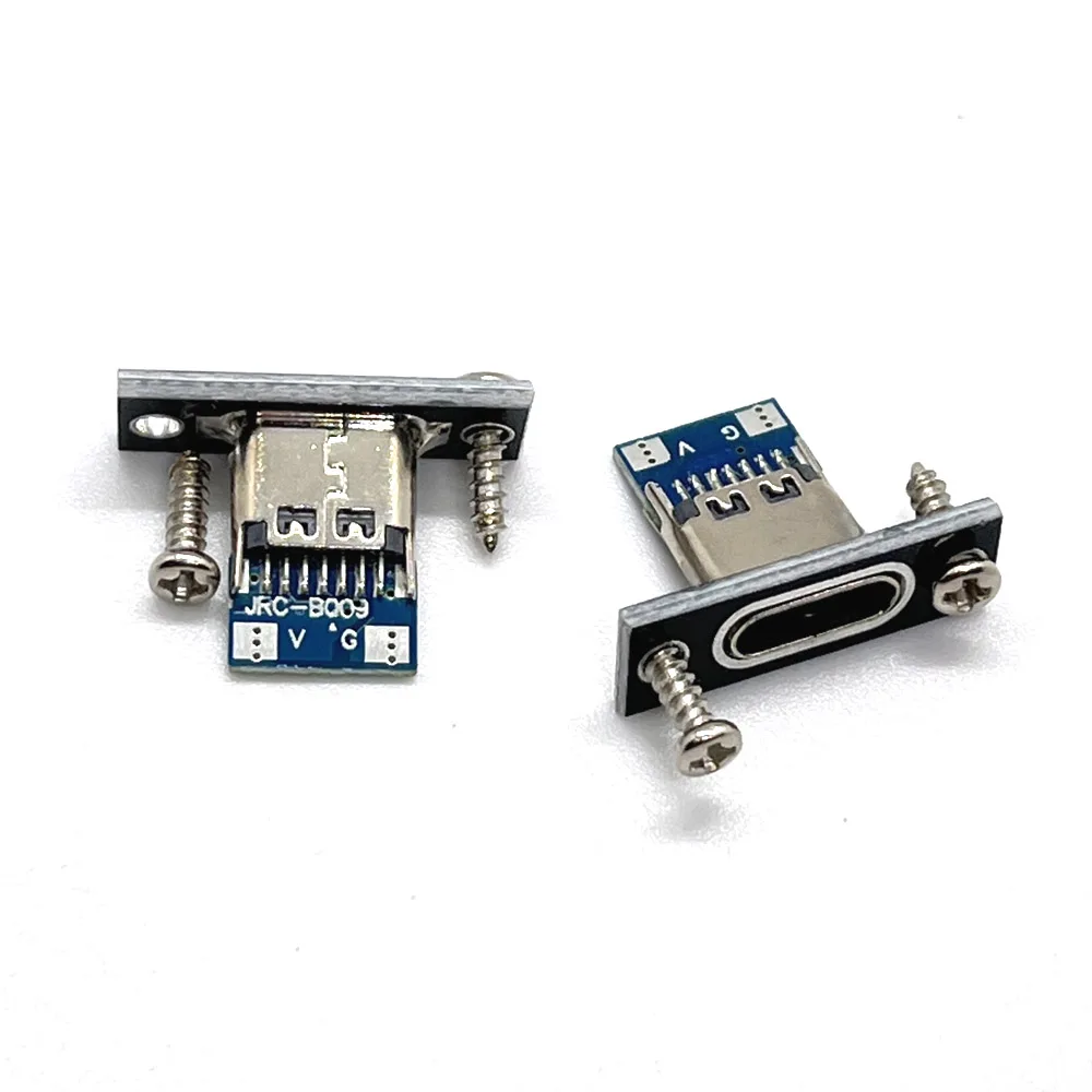 

100pcs Type-C USB Jack 3.1 Type-C 2Pin 4Pin Female Connector Jack Charging Port USB 3.1 Type C Socket With Screw fixing plate