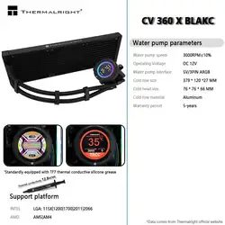 Thermalright CORE VISION 360 X(No fan version) 360mm LCD screen All-in-one Liquid Cooler Support LGA 1700 AMD AM5