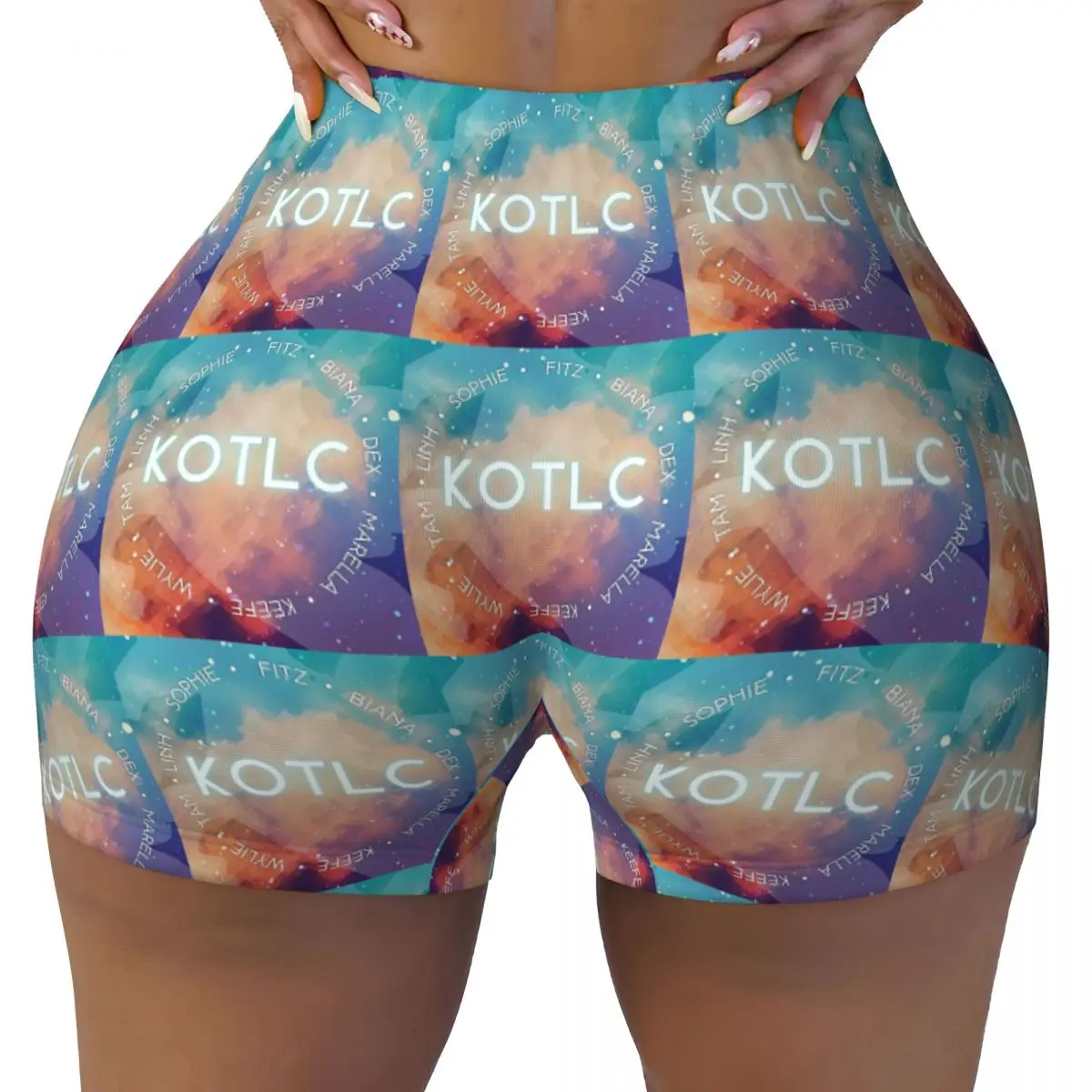 맞춤형 KOTLC 잃어버린 도시들의 수호자 영감을 받은 별이 빛나는 하늘 알리콘 요가 반바지 여성용 러닝 운동 배구 바이커 반바지