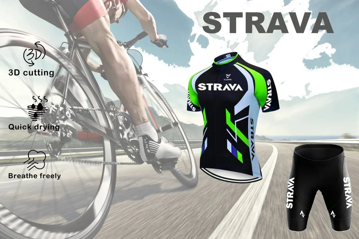 STRAVA Cycling Gear Bikes Cycling Jackets Cycling Short Sleeve Sets Halloween Thanksgiving Christmas Holiday Gifts