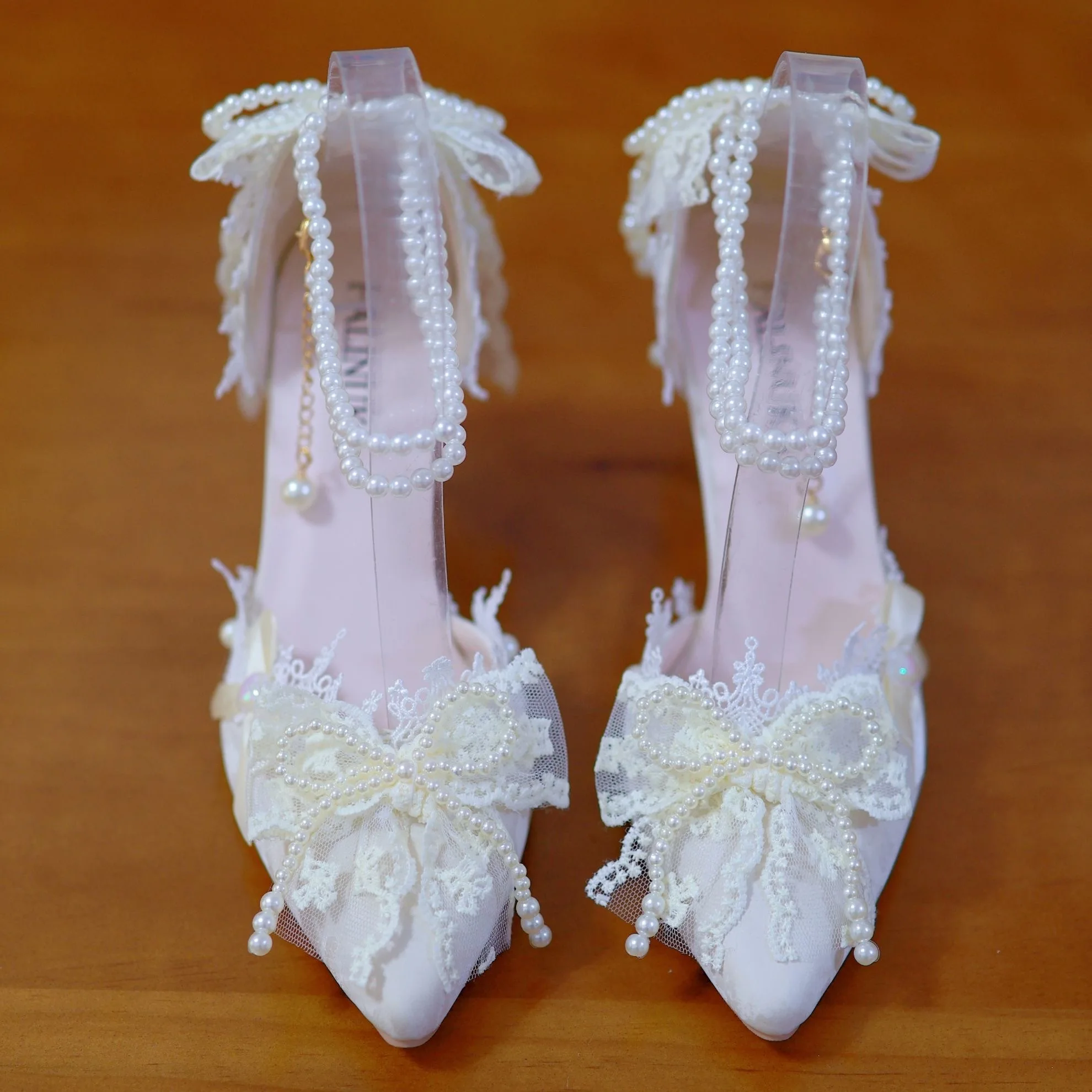 

Lolita Luxury shoes white bridal heels cute shoes wedding y2k shoes luxury designer heels Elegant Mary jane shoes bow lace pearl