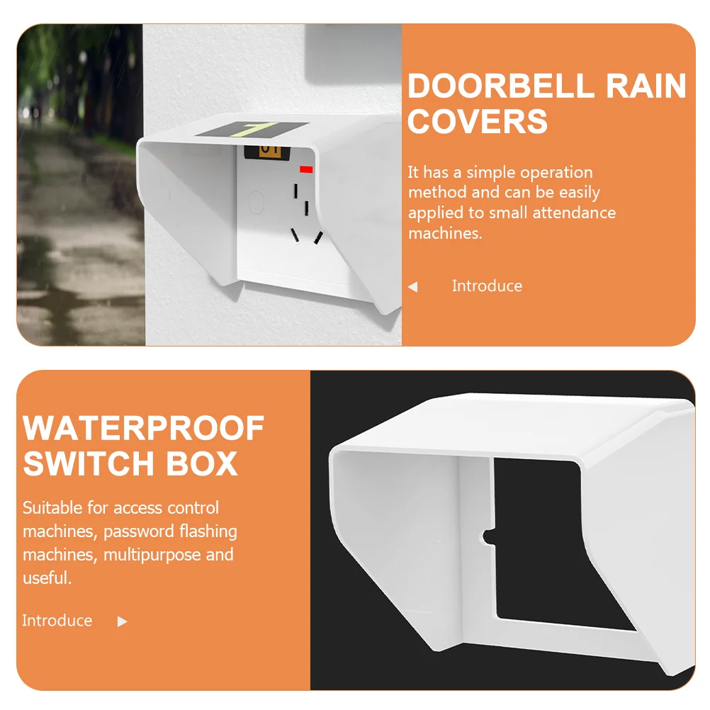 4pcs Outdoor Doorbell Rain Covers Oblique Doorbell Protector 86-Type Cases Doorbell Covers Doorbell Protectors