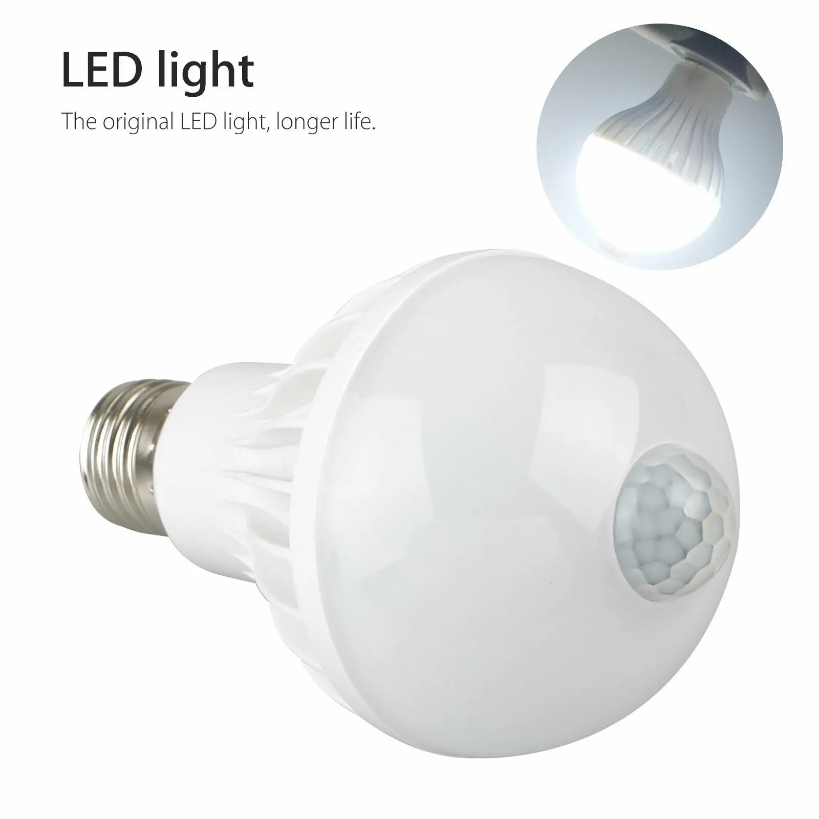 หลอดไฟเซ็นเซอร์ตรวจจับการเคลื่อนไหว LED E27 5W 7W 9W โคมไฟเซ็นเซอร์ PIR 2835 SMD เครื่องตรวจจับแสง AC85-265V ที่จอดรถไฟสำหรับบ้านกลางคืน