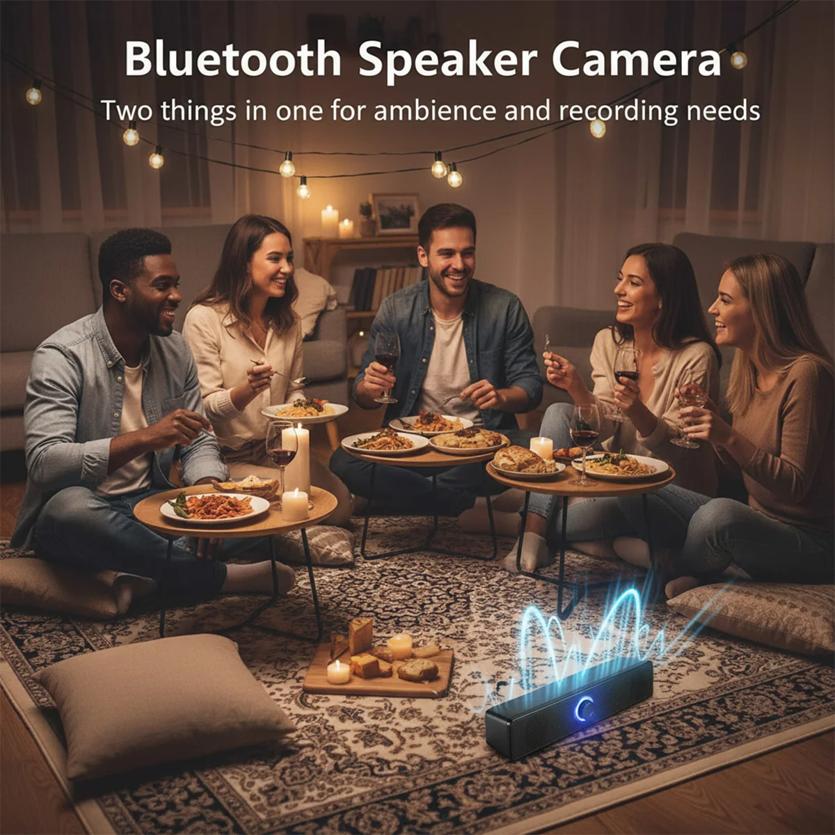 

Камера 2 в 1 WiFi6 с Bluetooth-динамиком Видеорегистратор 4K UHD 100 ° Широкоугольная видеокамера с камерой удаленного просмотра с обнаружением движения