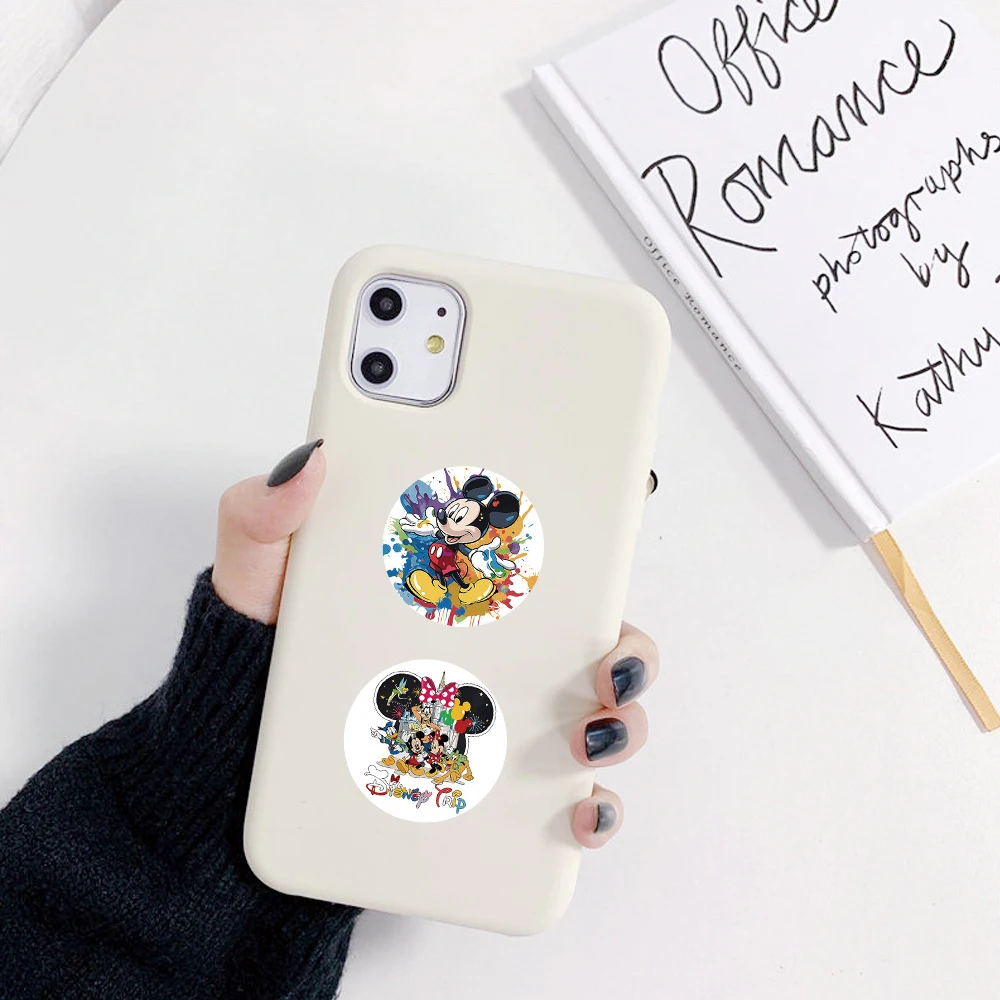 500 stks/rol Disney Anime Mickey Mouse Afdichting Stickers Leuke Minnie Donald Duck Cartoon Decals Telefoon Notebook Gitaar Sticker Speelgoed