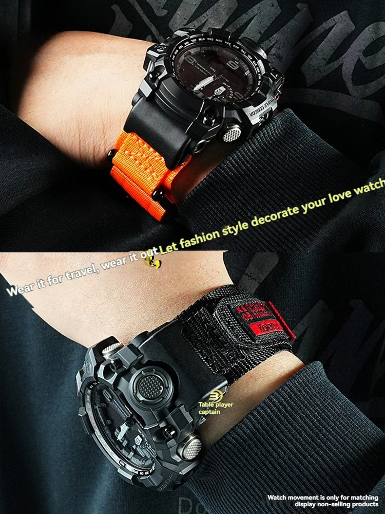 Upgraded Hook & Loop Nylon Strap for Casio G-SHOCK GWG-1000 Mudmaster 5463 Band, Men's Waterproof Shockproof Watch Accessories - view 5