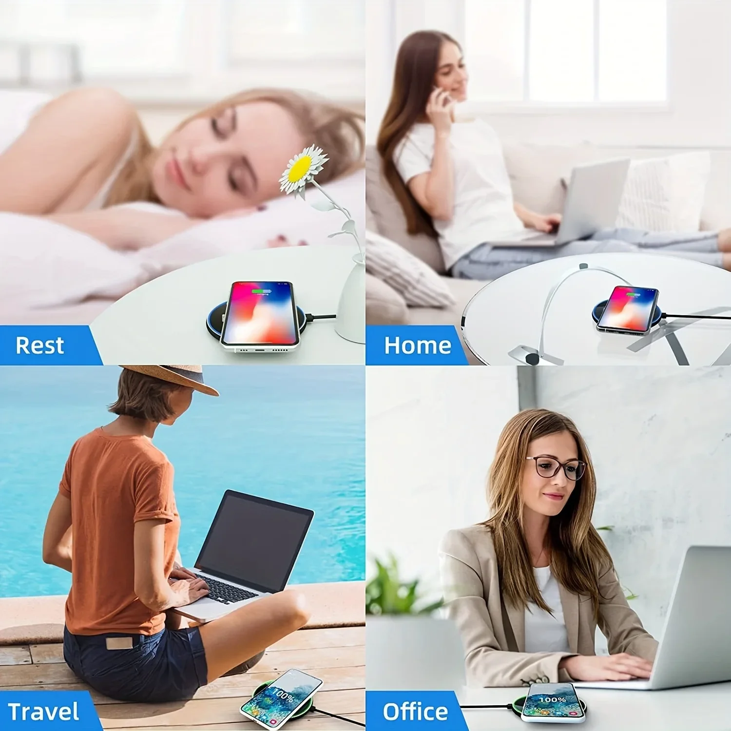 30W Wireless Charger For iPhone 15 14 13 12 11 Pro XS Max X 8 Ultra Slim Induction Fast Charging Pad For Samsung S23 S22 S21 S20