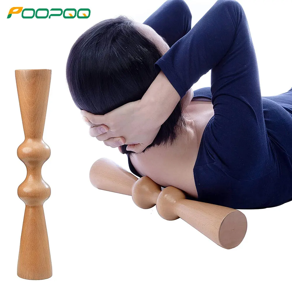 1PCS Wood Muscle Release Tool, Ma Roller, Back Massager, Full Back Pain Relief and Spine Stretch Tool, Wood Therapy Massage Tool