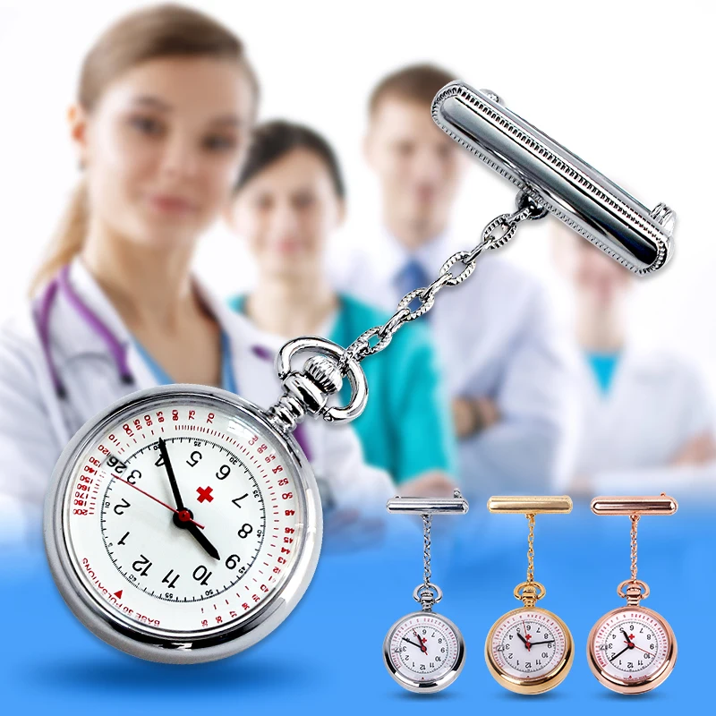 Часы наручные ALK Fob, карманные кварцевые, с датой, календарь, подарок для медсестер, медицинская брошь, розовые, золотые, серебряные