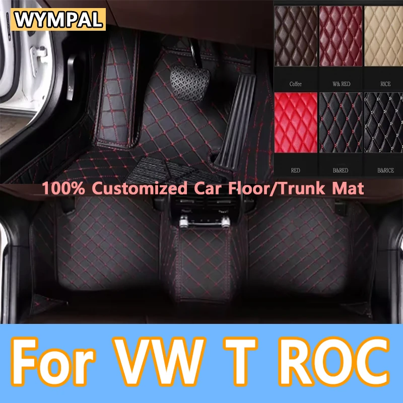 

Роскошные автомобильные коврики для VW T ROC 2020 2021 2022, Прямая поставка, центр, аксессуары для интерьера, кожаные ковры, подушечки для ног