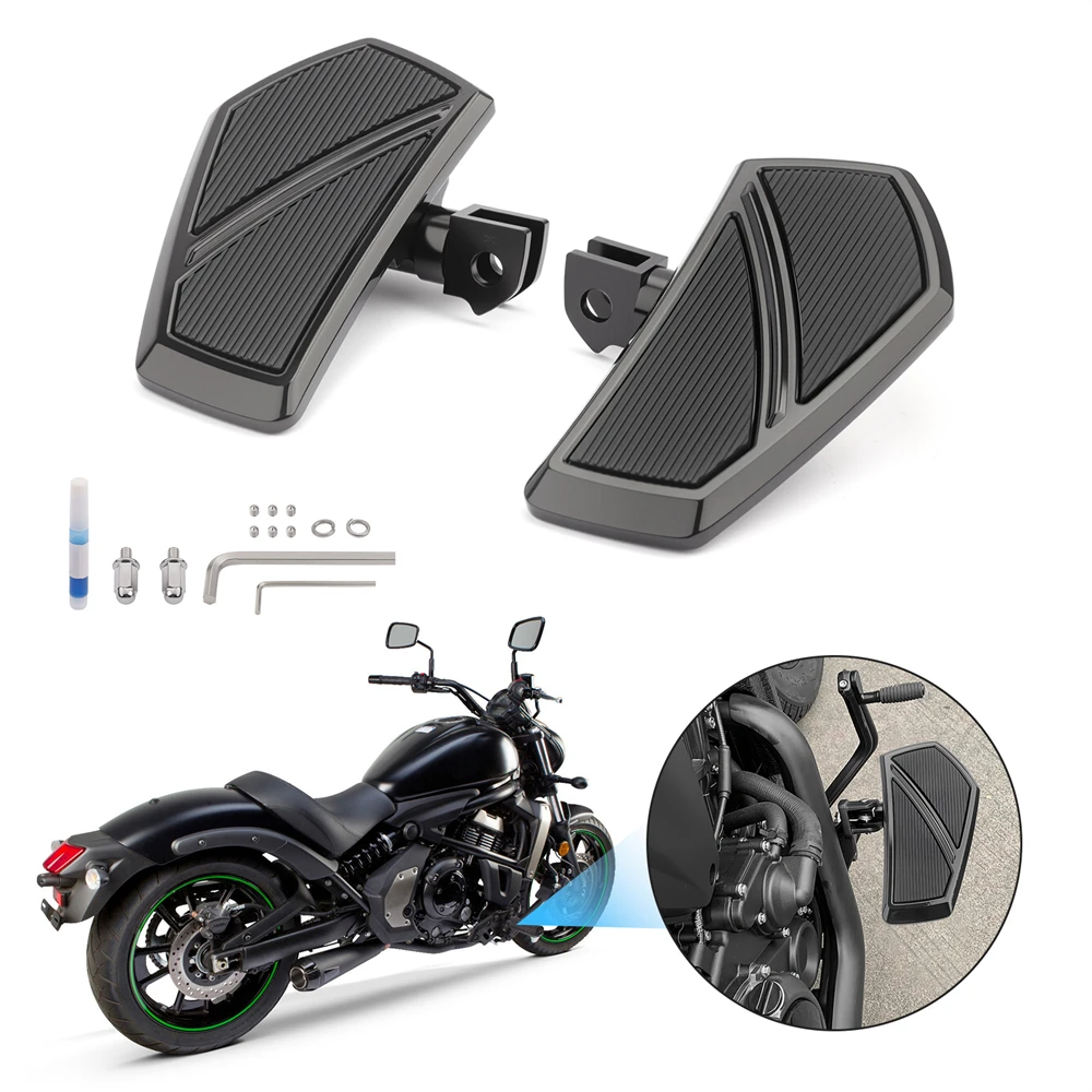

Motorcycle Front Footrest 360° Roating Anti-Slip Rider Footpegs Wide Footboard for Kawasaki Vulcan S650 EN650 VN650 2015-2025