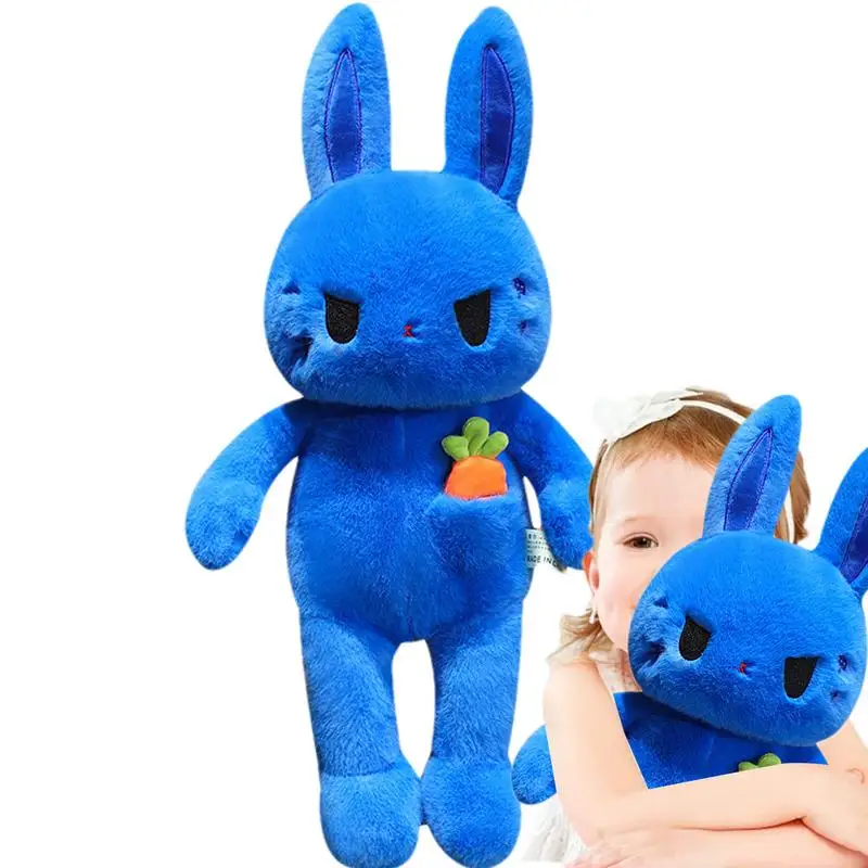 Rabbit Plush Cute Stuffed Animal Warm Blue Bunny Toy Unique Exquisite Snuggle Companion For Girls Valentine's Day Bedroom Decor