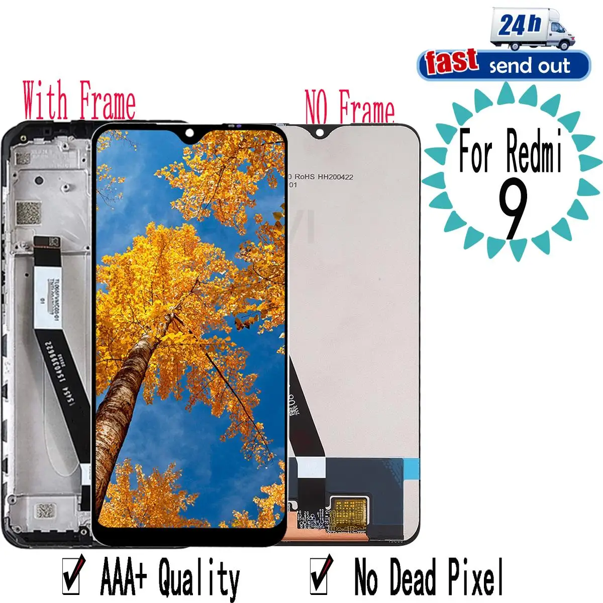 

6.53" For Xiaomi Redmi 9 LCD Display Touch Screen Tested Digitizer Assembly With Frame For Redmi9