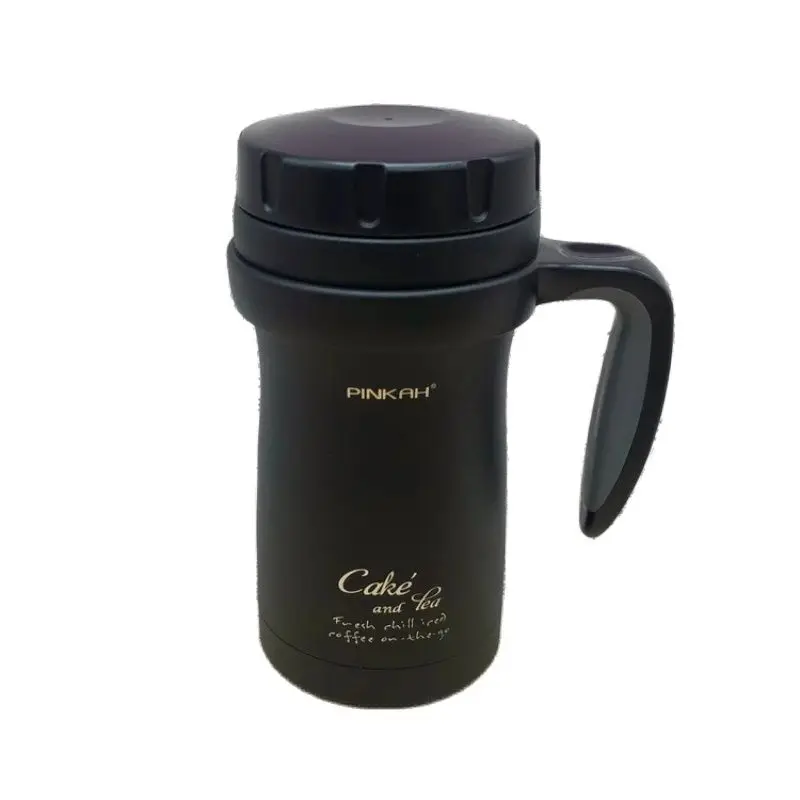 Pinkah 500ML Business Office Thermos Mug Double-wall 304 Stainless Steel Vacuum Botte Portable Coffee Insulated Cup With Handle