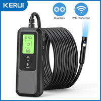 KERUI 2K WiFi Endoscope Camera Dual Lens Waterproof 8mm Snake Mini Camera for Android ios Borescope for Cars Pipeline Inspection