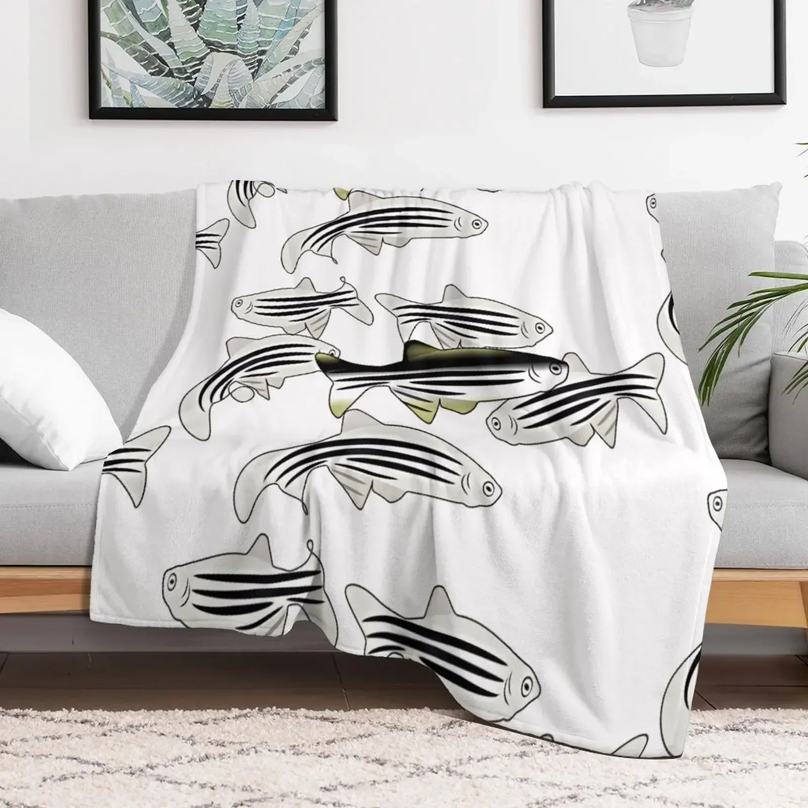 ZebraFish Monochrome Throw Blanket Thermal Warm Luxury St Decoratives Blankets