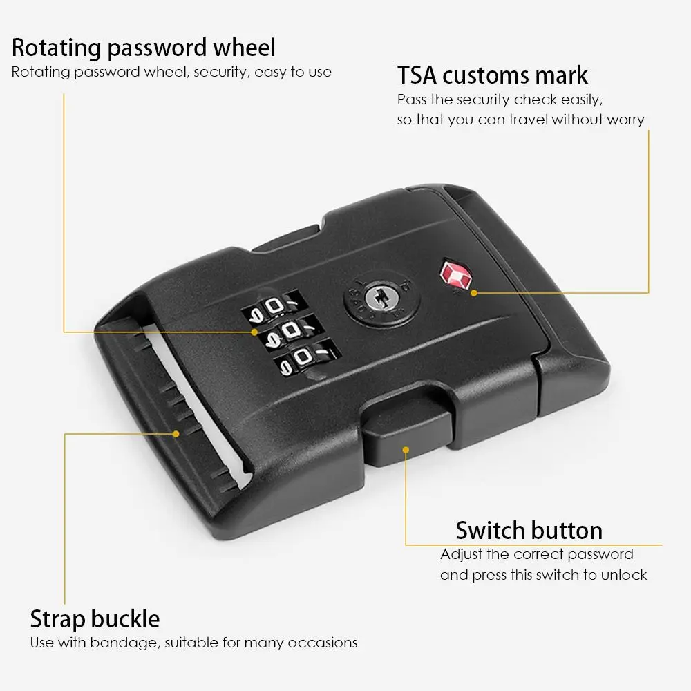 Anti-theft Safely Code Padlock 3 Digit Combination Lock TSA Customs Lock Protection Security Tools Practical Home Hardware