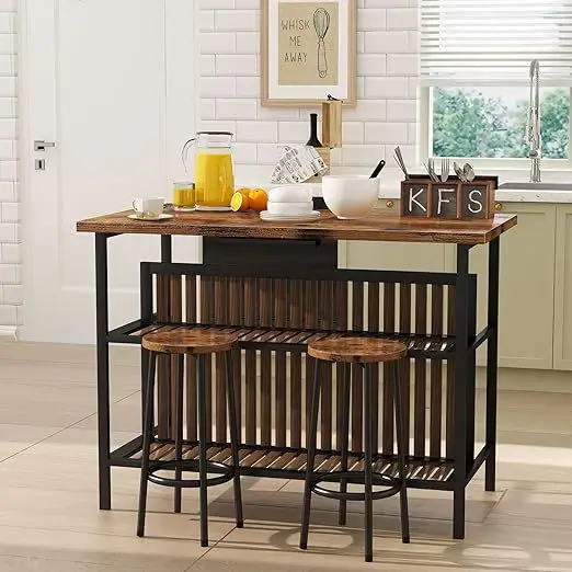 Cafe milk tea shop wrought iron high table versatile household dining table and chair set