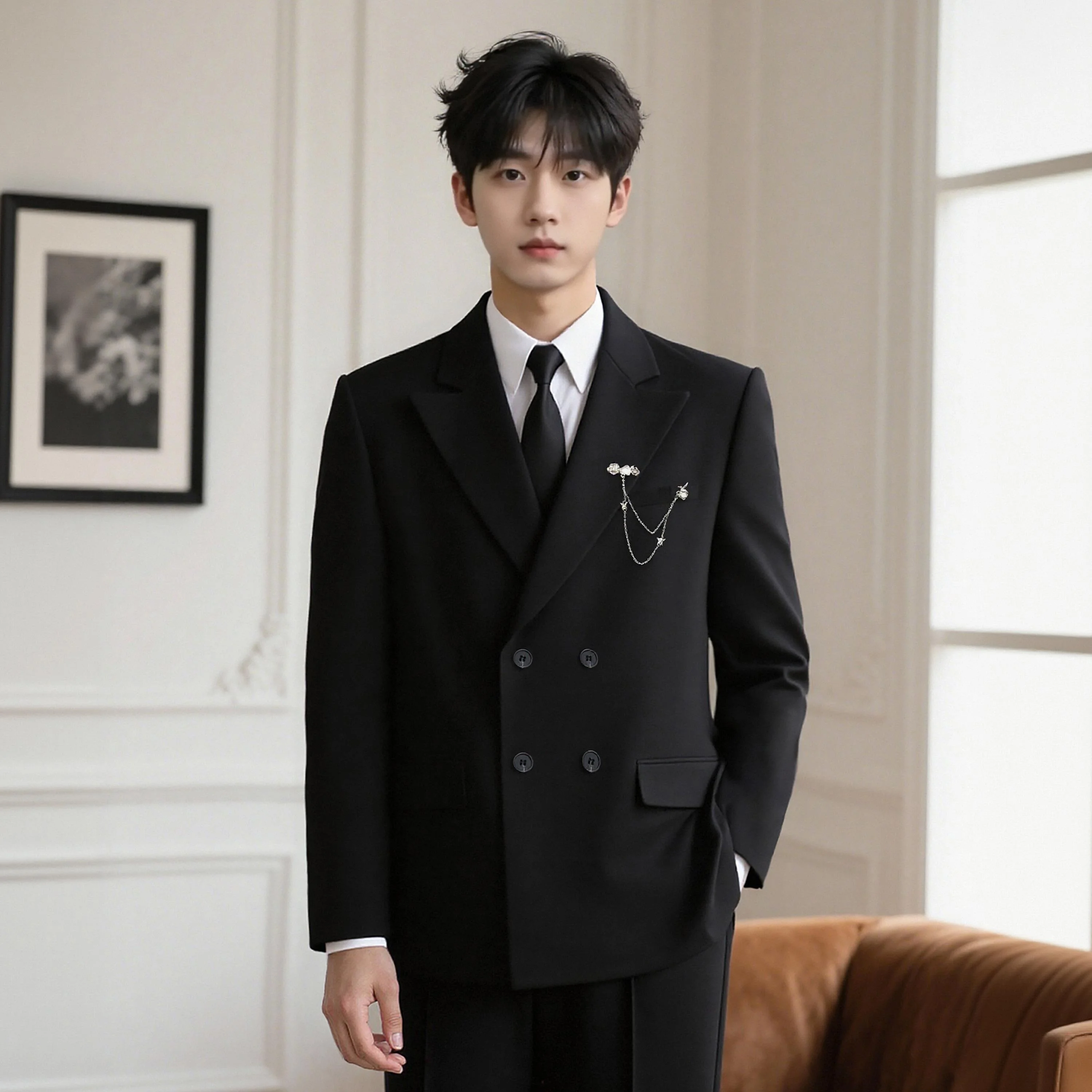 Elegant Double-Row Buttoned Su - đánh giá và giá Men'S Formal Wear For Engagement