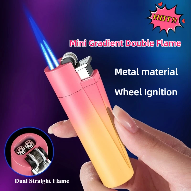 

Dual Straight Flush Grinding Wheel Inflatable Lighters Metal Torch Portable Kitchen Outdoor Camping BBQ Cigar Lighter Men's Gift