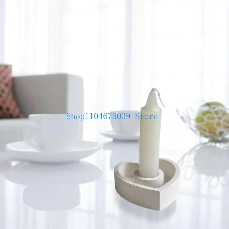 5asd Resin Silicone Mould for DIY Heart-shaped Candlestick Soap Ornament Gypsum Molds
