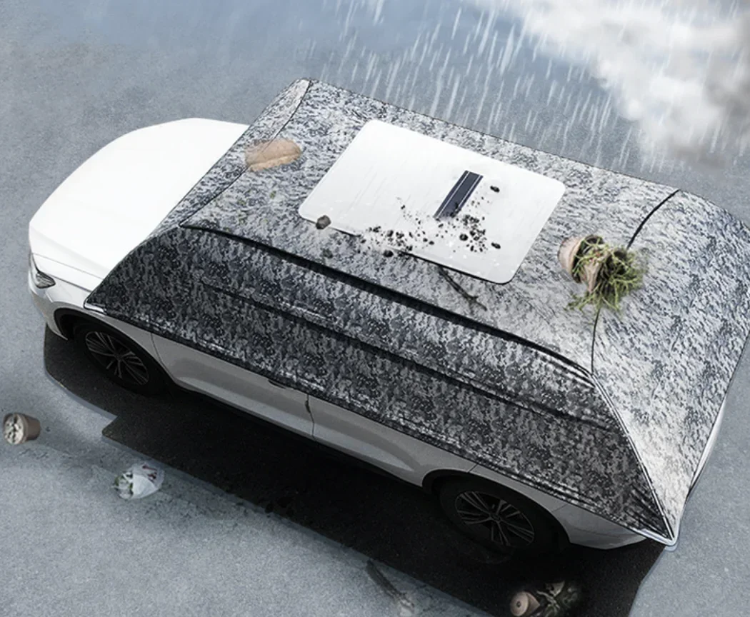 Newly la un ch car roof use automatic car umbrella sunshade with remote control for parking and uv resistant