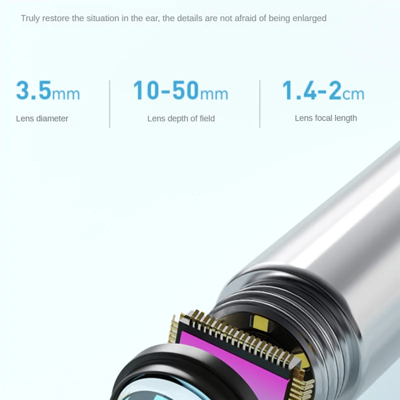 Dissolvant de cire d'oreille, Kit de nettoyage d'oreille avec 6 plectres d'oreille, caméra d'oreille Otoscope de nettoyage d'oreille