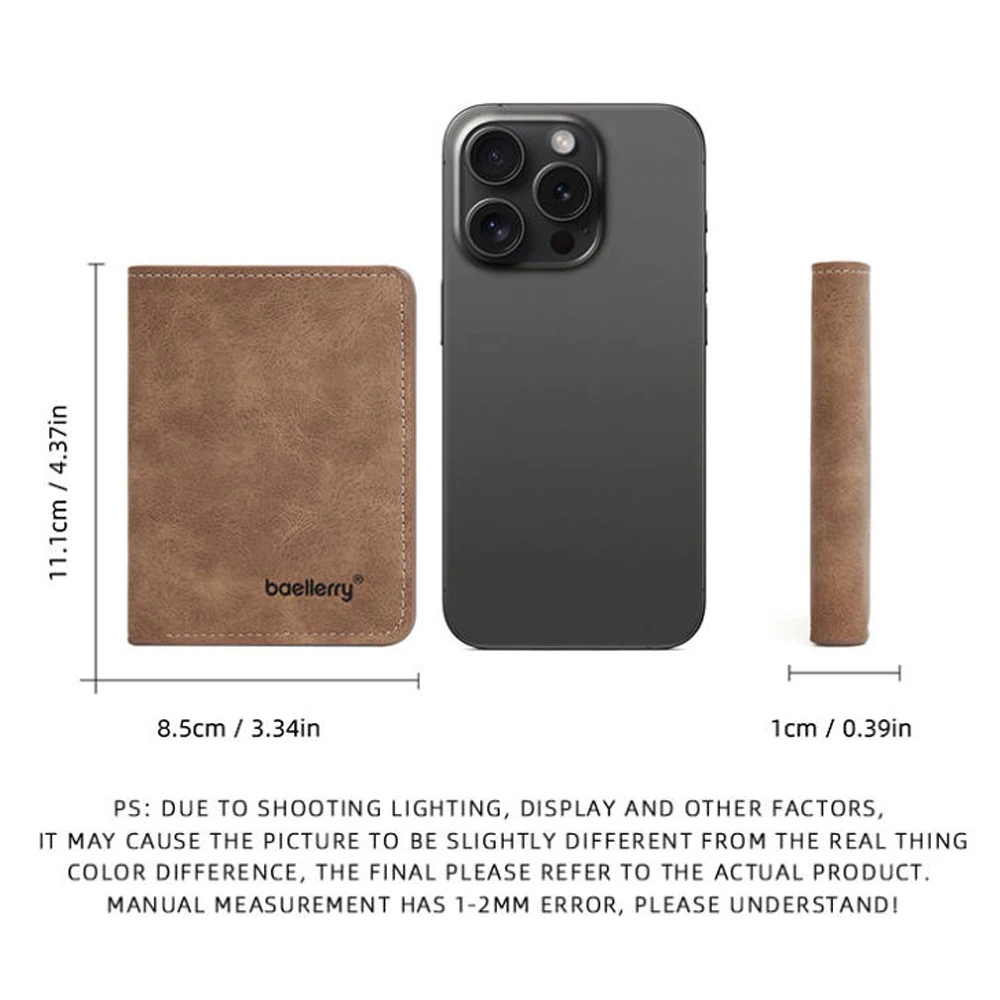 محفظة Pu Leather Guard ضد السرقة للرجال، محفظة قصيرة متعددة الوظائف، حزمة بطاقة الطالب، خفيفة الوزن، تواريخ الاستخدام، الذهاب للتسوق