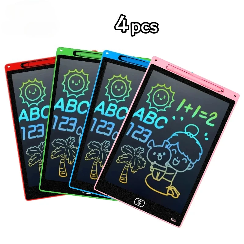 4PC LCD Writing Tablet Drawing Board Kids Graffiti Sketchpad Toys Handwriting Black Board Magic Drawing Board children Toy Gift