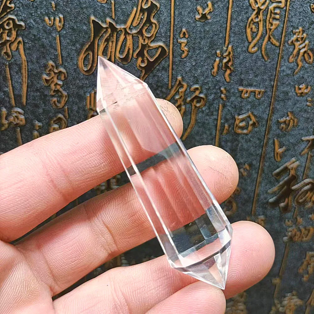 

Natural Energy Clear Quartz Crystal Point, Spirit Chakra, Degaussing and Healing, Vogue Inspired Wand, Energy Gem70 mm, 12 Sides