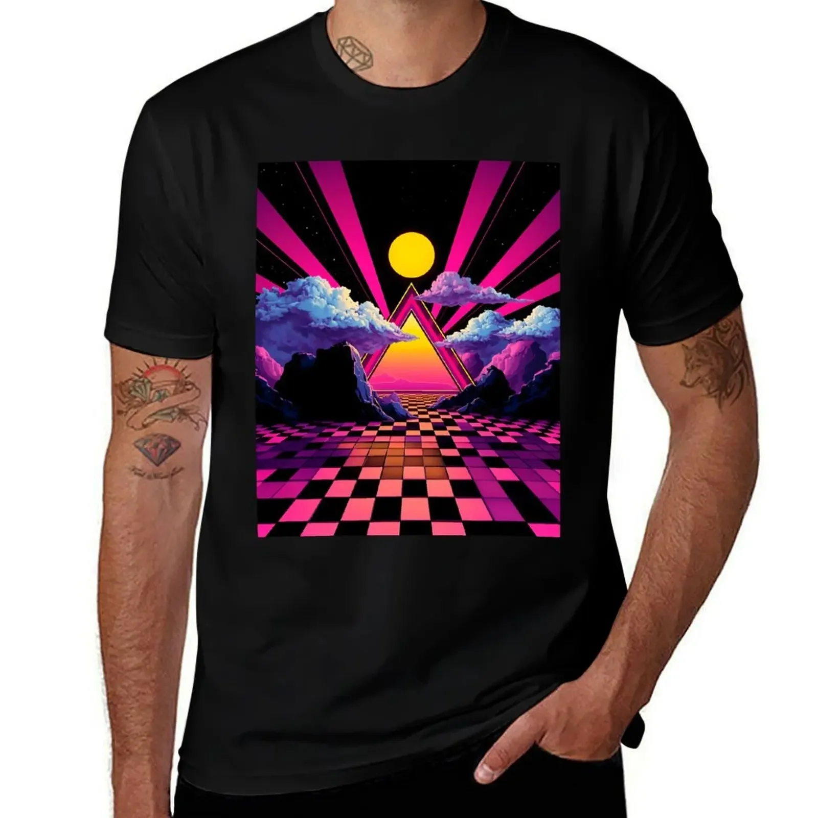 

1980's Retrowave 8 T-Shirt plus sizes basketball graphic tees funny meme t-shirts t shirts for men pack