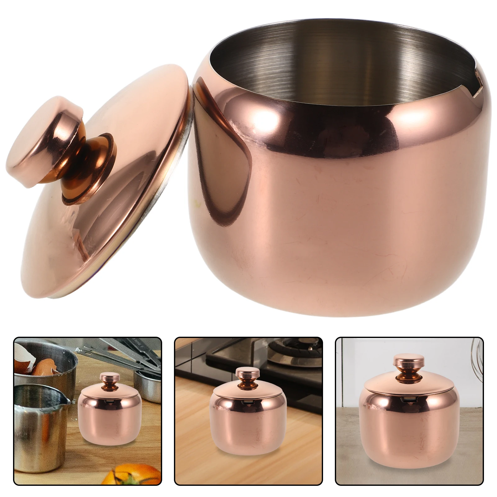 

Stainless Steel Seasoning Jar Condiment Storage Container Leakproof Jar For Kitchen Travel Portable Rose Gold Metal Spice