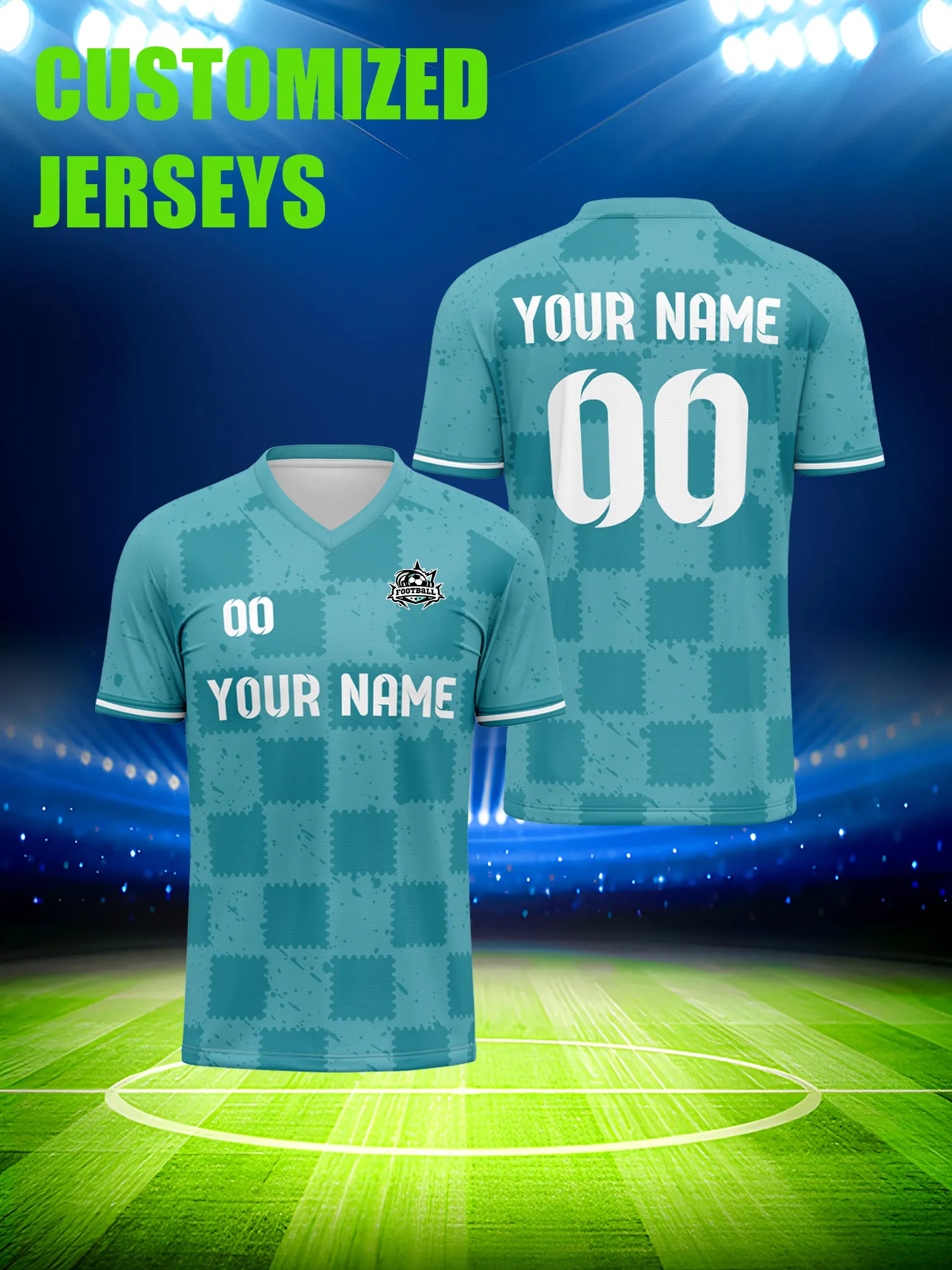 

Спортивная футболка унисекс с V-образным вырезом для взрослых и детей, с индивидуальным именем и номером, быстросохнущая, модная, с сублимационной печатью, 2026 год