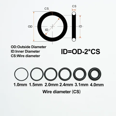 NBR O 링 도장 개스킷 두께 CS 1, 2, 3, 4mm, 니트릴, 부타다이엔 고무 스페이서, 내유성 와셔, 원형 링 실링 배관