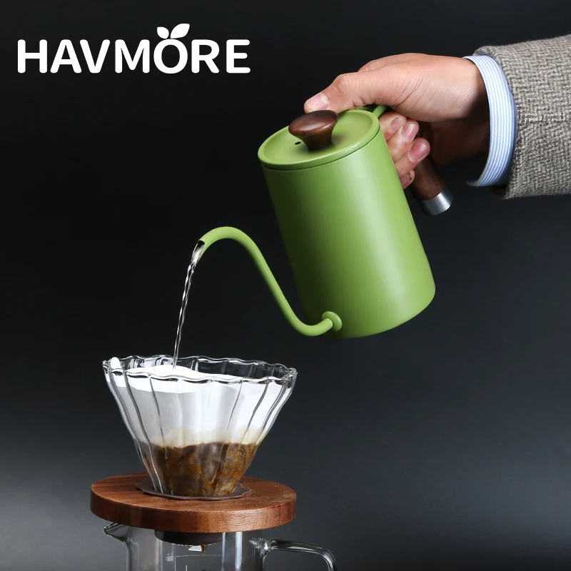 600ml Goose Neck Long Mouth Coffee Pot Stainless Steel Coffee Maker Drip Tea Pot Pour Over Espresso Coffee Kettle Product