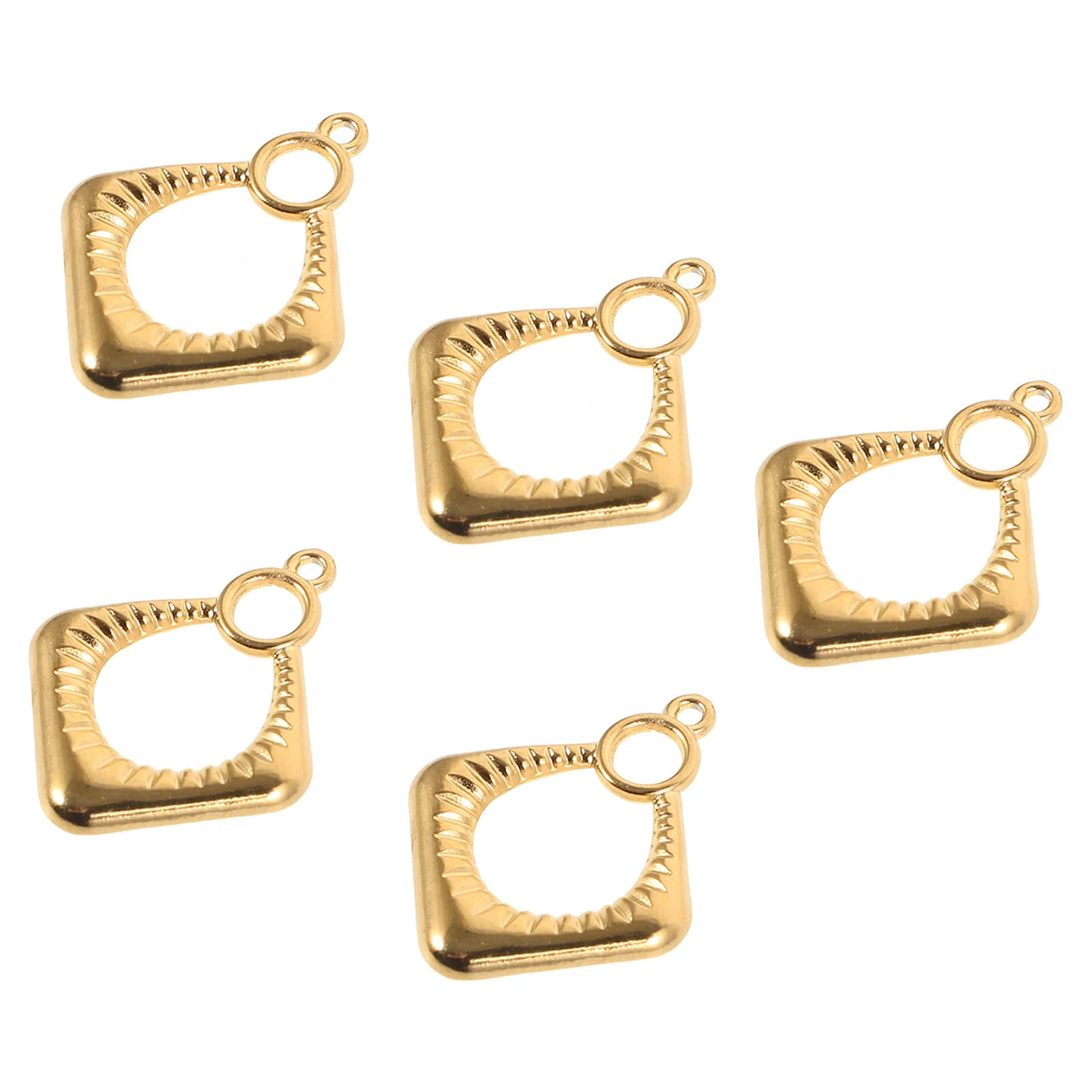 

5 Pcs Stainless Steel Waterproof Bohemian Jewelry Pendant Earrings Necklace Accessories Gold Charms For Jewelry Making Chic