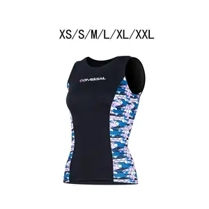 Women Wetsuit Top Shirt Sleeveless Swimsuit for Surfing Canoeing Sailing