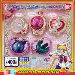 BANDAI Sailor Moon Action Figures Model Tsukino Usagi Cosmetic Mirror Transformer Capsule Toys in Shelf Genuine Ornament
