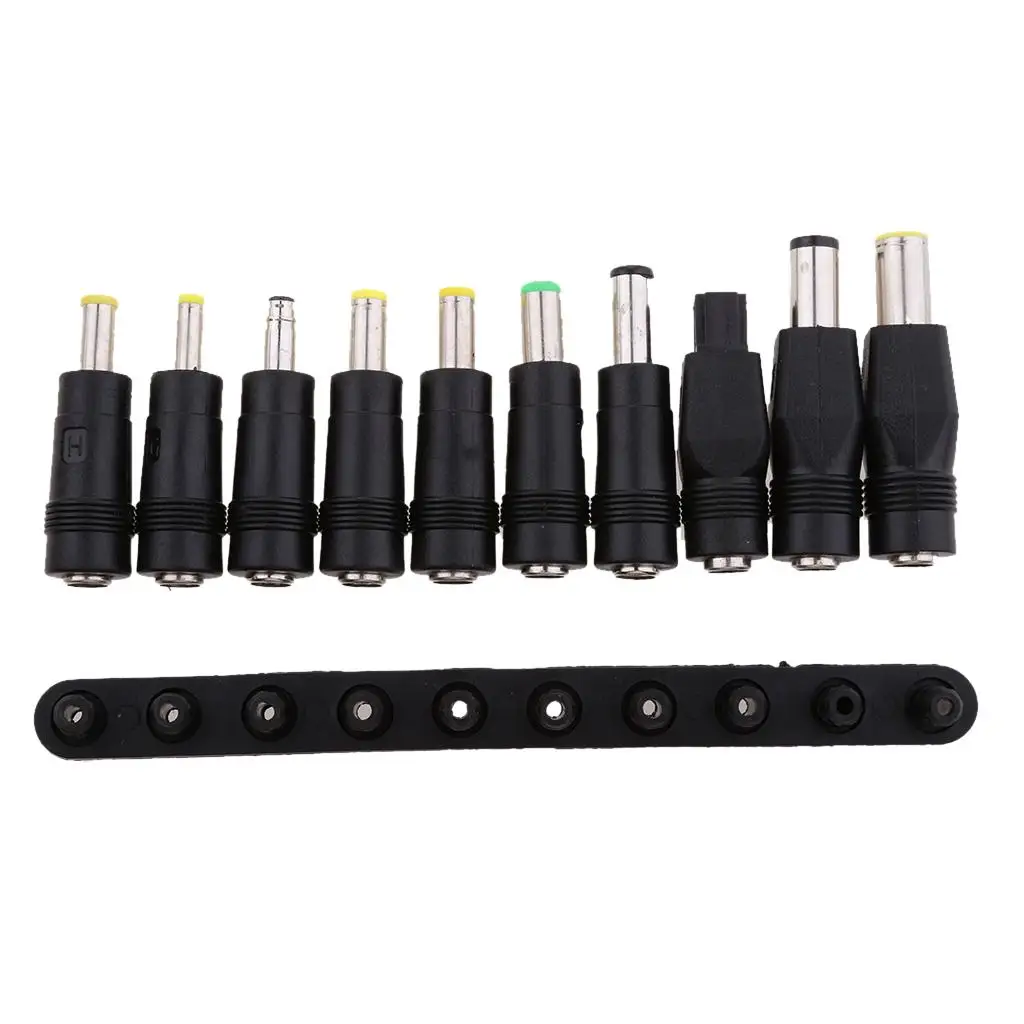 DC Power Adapter Kit 10 Plugs Male to Female Connector for Universal Laptop Charging
