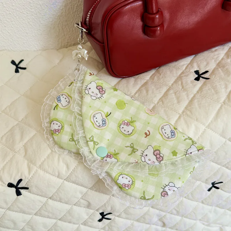 Summer Beach Seaside Lace KT Net Red Fabric Sunglasses Bag Portable Storage Can Be Hung Decorative Snap Button Glasses Bag