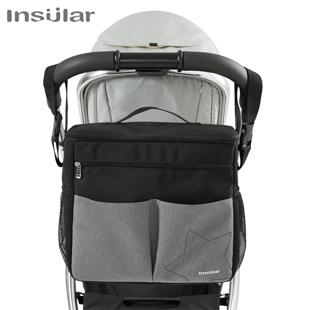 

INSULAR Multifunctional Large Capacity Baby Diaper Backpack Waterproof Travel Bag for Moms Double Shoulder Stroller Hanging