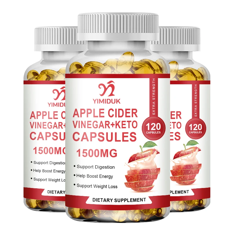 Apple Cider Vinegar Capsules with Vitamin C Immune Booster Support | 1500mg | Non-GMO, Gluten Free Supplement