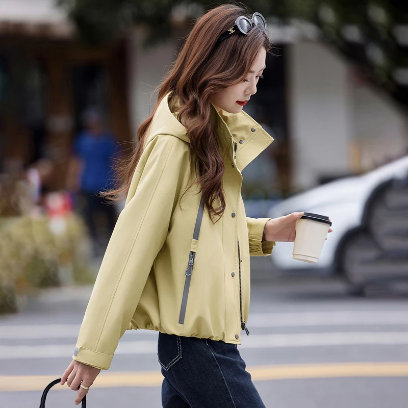 معطف ort النسائي Jaet 2025 جديد Sle الخريف Faion متعدد الاستخدامات الراقية المضادة للشيخوخة أعلى ألياف البوليستر سستة إغلاق #3