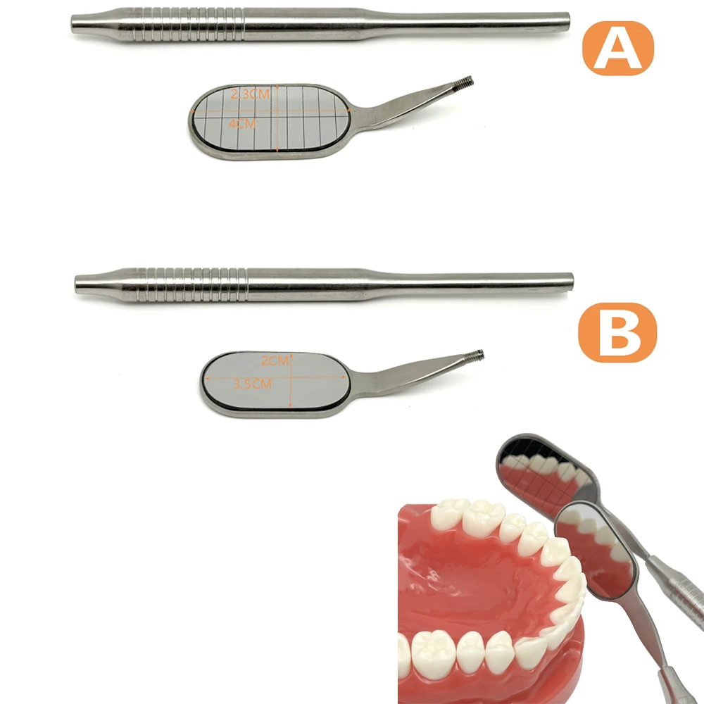 Dental High Quality Long shape Mouth Mirror Anti-fog Rhodium Mirrors Reflectors with Handle Oral Cleaning Tool