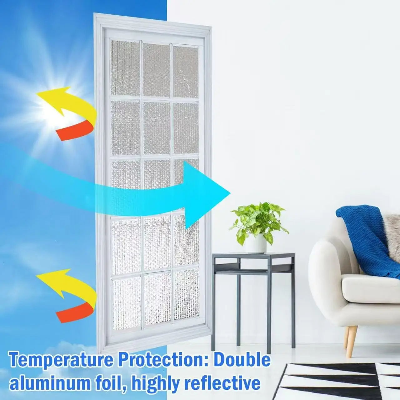 5m/Window Film Sun Shade Insulation Aluminum Foil Pad Balcony Room Car Glass UV Protection Curtain Screen Tools