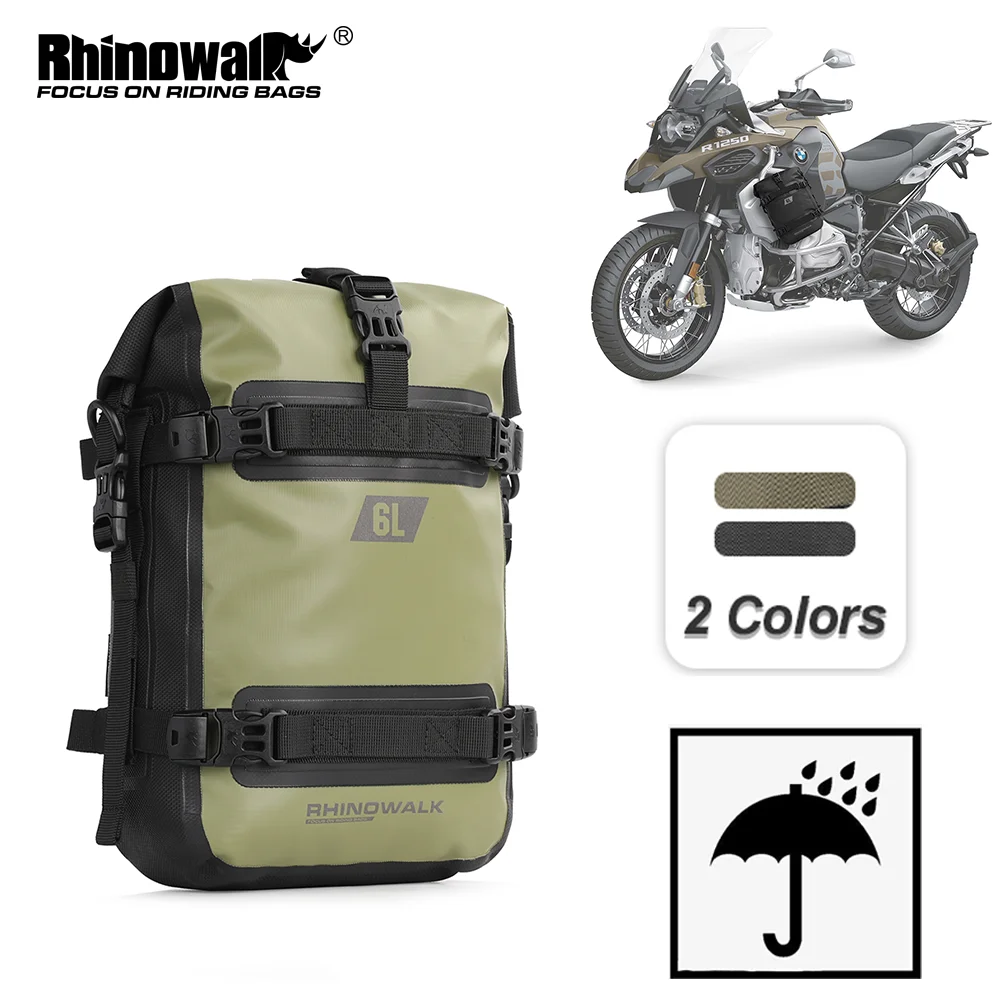 

Rhinowalk Motorcycle Crash Bar Dry Bag 100%Waterproof Motor Bumper Bag 6L Large Capacity Outdoor Pannier Tank Side Bag Tool Pack