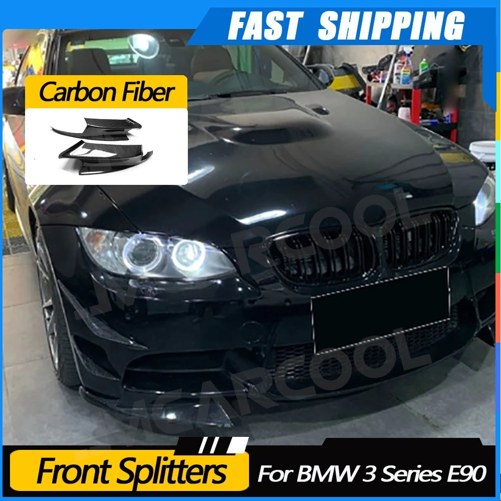 

JMCARCOOL Carbon Fiber Car Front lip Splitters Flaps Aprons Cupwings For BMW 3 Series E90 E92 E93 M3 2007-2013 FRP Bumper Guard